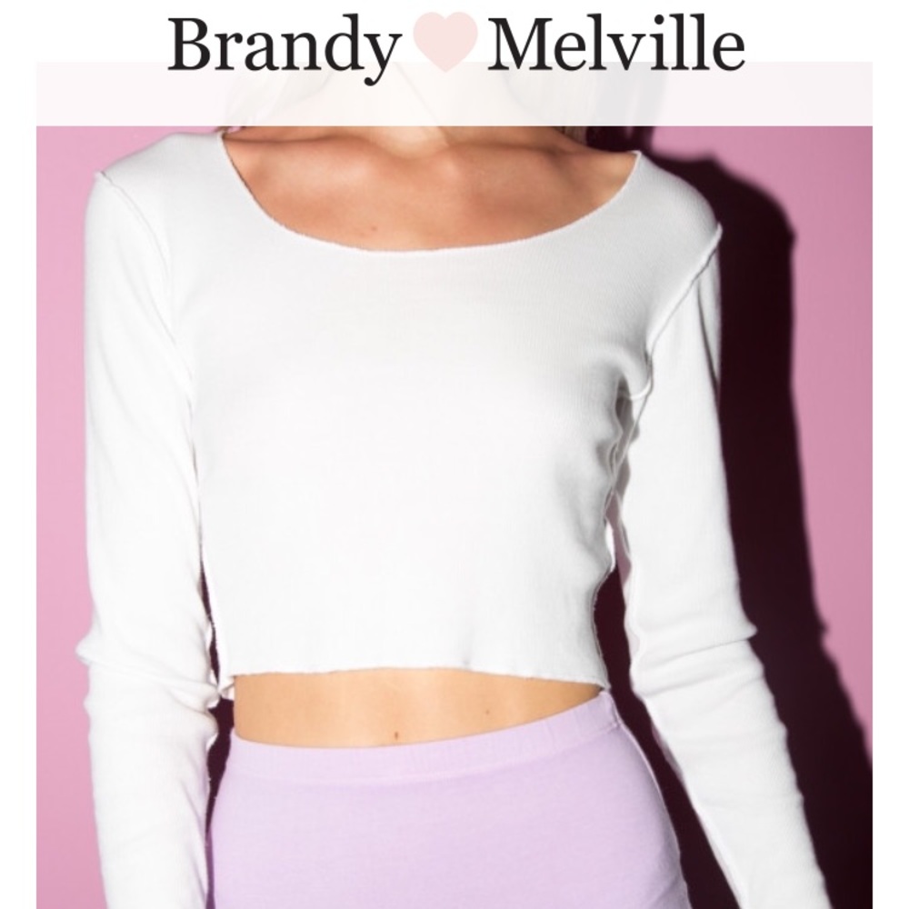 brandy Melville white long sleeve shirt